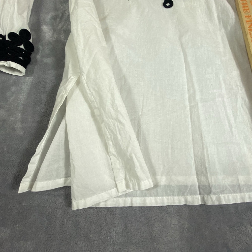 La Blanca Tunic Top Or Cover Up Resort Wear Small White Crochet Trim Island Chic - Picture 8 of 11